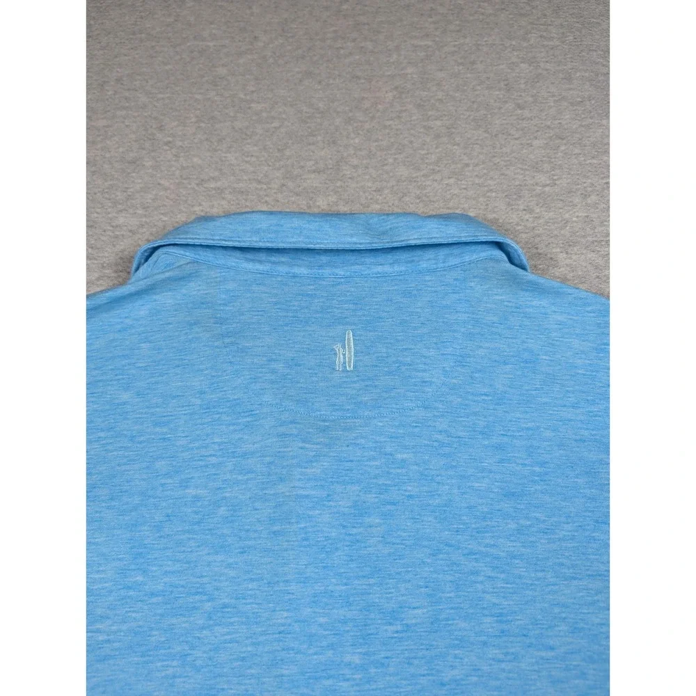 Johnnie-O Maddox Top Shelf Polo Shirt Mens XL Blue Performance Black Rock UPF 50